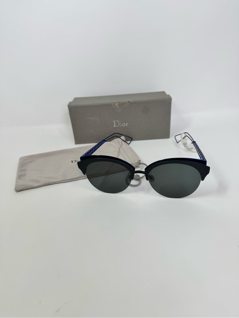 Authentic Christian Dior Women's Blue Cat-Eye Sunglasses